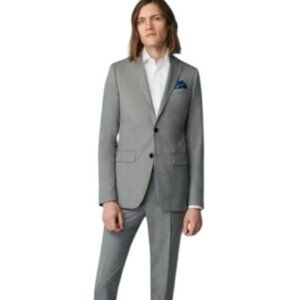 Indochino single-breasted blazer grey men's size S